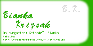 bianka krizsak business card